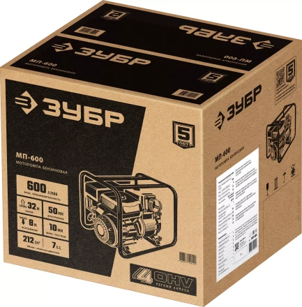 ЗУБР 600 л/мин, мотопомпа бензиновая (МП-600) купить в Когалыме