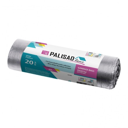 Пакеты для мусора 60 л x 20 шт. серые, Home Palisad 927095 купить в Когалыме