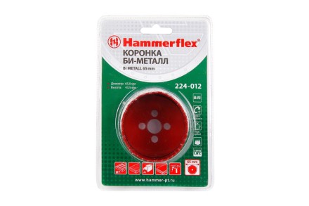 Коронка биметаллическая HAMMER Ф65х38мм 5/8&quot; BiMETALL (224-012) купить в Когалыме