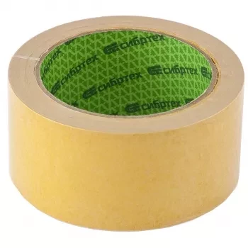 Лента клейкая двусторонняя 50 мм х 5 м на тканевой основе Сибртех 88711 купить в Когалыме