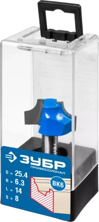 ЗУБР 25.4 x 14 мм, радиус 6.3 мм, фреза пазовая фасонная №1, Профессионал (28740-25.4) купить в Когалыме