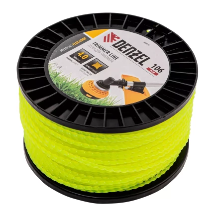 Леска для триммера витой квадрат, 4,0мм х 106м, на DIN катушке FLEX CORD// Denzel 96803 купить в Когалыме