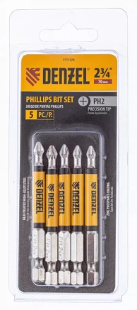 Набор бит, PH2x2х70 мм, 5 шт. Denzel 7711326 купить в Когалыме