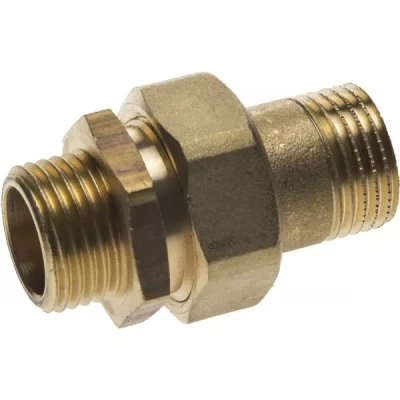 Соединитель GENERAL FITTINGS прямой с накидной гайкой, латунь, ш/ш, 1/2" 51037-S/S-1/2