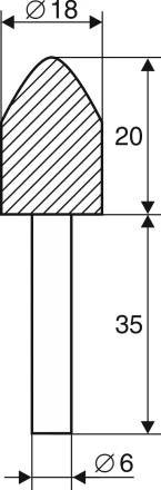 Шарошка абразивная Цилиндр с заострением 18х20х6 мм Энкор 21657 купить в Когалыме
