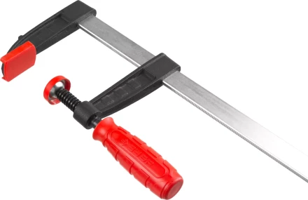 Струбцина ЗУБР "МАСТЕР", тип "F", пластмассовая ручка, стальная закаленная рейка, 80х300мм 32150-080-300 купить в Когалыме