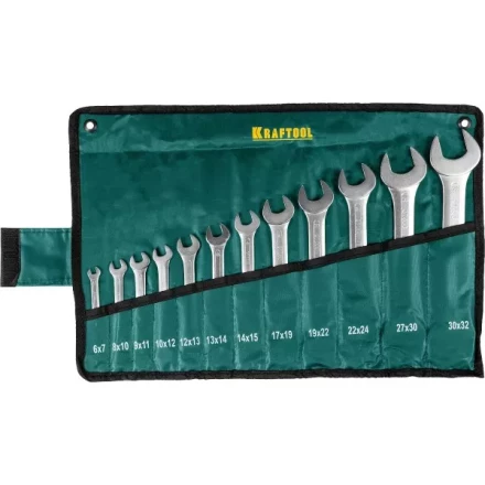 Набор рожковых гаечных ключей 12 шт, 6 - 32 мм, KRAFTOOL 27033-H12 купить в Когалыме