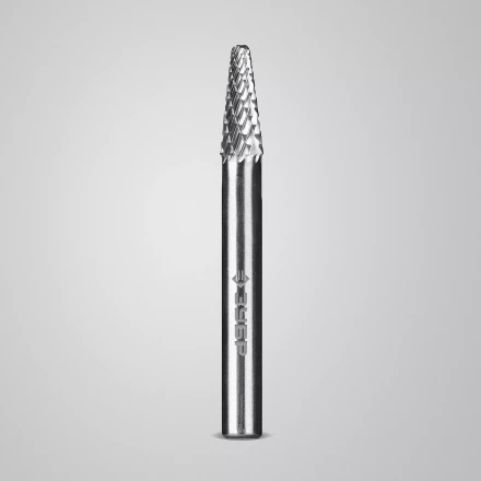 Зубр Твердосплавная борфреза L - конус с закругленным углом 28°, 6 х 16 мм, радиус 1.2 мм (28810-6-16) купить в Когалыме