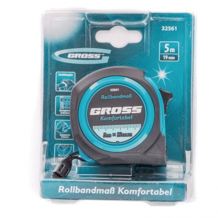 Рулетка Komfortabel 5 м х 19 мм обрезиненный корпус Gross 32561 купить в Когалыме