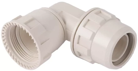 Переходник ЗУБР "ШиреФит" угловой 90° "накидная гайка - штуцер с гайкой", 32мм 51482-32 купить в Когалыме