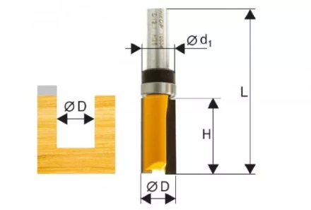 Фреза кромочная прямая ф19х38мм хв. 12мм 46184 купить в Когалыме