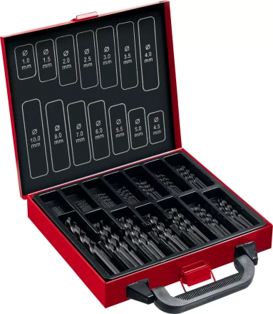 ЗУБР 99 шт, (1-10 мм), сталь Р4М2, класс В, мет.бокс, набор сверл по металлу (29605-H99) купить в Когалыме