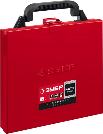 ЗУБР 99 шт, (1-10 мм), сталь Р4М2, класс В, мет.бокс, набор сверл по металлу (29605-H99) купить в Когалыме