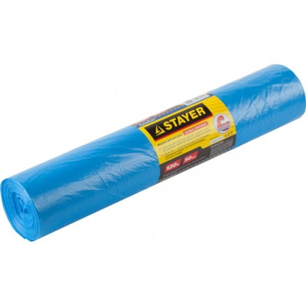 Мешки особопрочные STAYER &quot;Comfort&quot; для сбора мусора, голубые, 120л, 50шт 39156-120 купить в Когалыме
