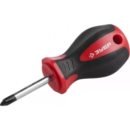 Отвертка ЗУБР "МАСТЕР", "STUBBY" ( бочка ), Cr-v, эргономичная двухкомпонентная рукоятка, PH1x38мм 25062-38-1_z02 купить в Когалыме