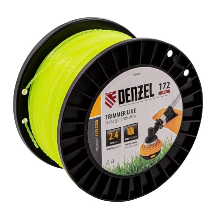 Леска для триммера зубчатый квадрат, 2,4мм х 172м, на DIN катушке FLEX CORD// Denzel 96804 купить в Когалыме