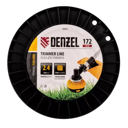 Леска для триммера зубчатый квадрат, 2,4мм х 172м, на DIN катушке FLEX CORD// Denzel 96804 купить в Когалыме