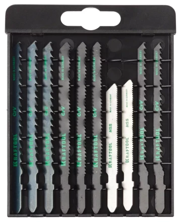 Набор KRAFTOOL Полотна для эл/лобзика, по дереву, ДСП, фанере, мягкому листовому металлу, EU-хвост., 10шт 159590-H10 купить в Когалыме