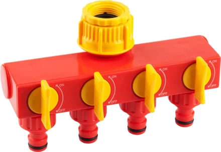 Распределитель GRINDA четырехканальный, из ударопрочной пластмассы, "резьба внешняя 3/4"-1"-соединитель" 8-426314_z01 купить в Когалыме