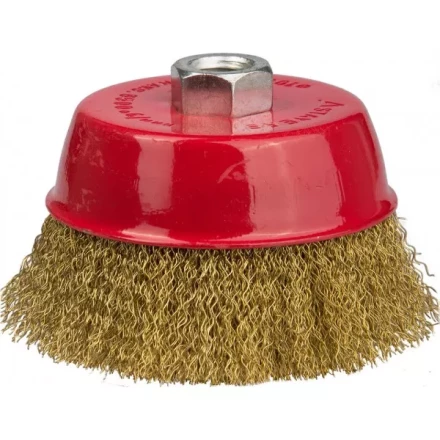 STAYER "PROFESSIONAL". Щетка чашечная для УШМ, витая стальная латунированная проволока 0,3мм, 100ммхМ14 35125-100_z01 купить в Когалыме