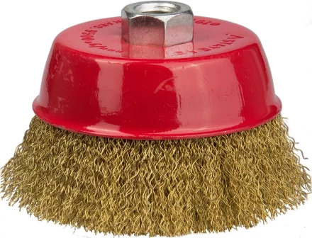 STAYER "PROFESSIONAL". Щетка чашечная для УШМ, витая стальная латунированная проволока 0,3мм, 100ммхМ14 35125-100_z01 купить в Когалыме