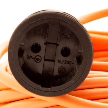 Удлинитель-шнур силовой 20 м Сибртех 95832, 16А, тип УХ16, ПВС, усиленный, 1 розетка без заземления купить в Когалыме