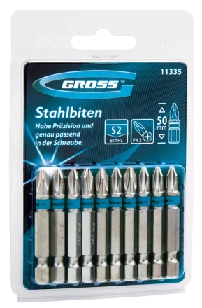 Набор бит РН2х50, сталь S2, 10шт GROSS 11335 купить в Когалыме