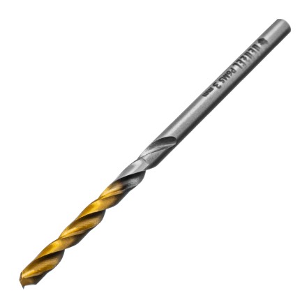 Сверло спиральное по металлу 3 x 60 мм, Р6М5, Golden Tip , 2шт. Denzel 718225 купить в Когалыме