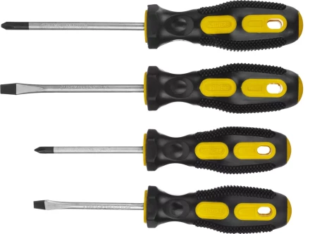 Набор STAYER "MASTER": Отвертки слесарные, двухкомпонентная рукоятка, магнитный наконечник, 4шт 2513-H4_z01 купить в Когалыме