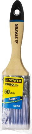 Кисть плоская STAYER &quot;EURO&quot;, &quot;AQUA&quot; для воднодисперсионных и акриловых ЛКМ, искусств щетина, деревян ручка, 2&quot;/50мм 01062-050 купить в Когалыме