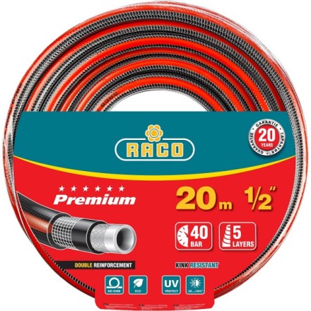Шланг RACO &quot;PREMIUM&quot; поливочный, 40атм., армированный, 3-х слойный, 1/2&quot;х20м 40300-1/2-20 купить в Когалыме