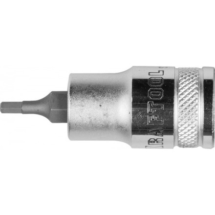 Торцовая бита-головка KRAFTOOL &quot;INDUSTRIE QUALITAT&quot;, материал S2, HEX, сатинированная, 1/2&quot;, H3 27908-03_z01 купить в Когалыме