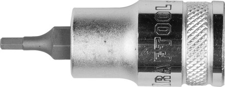 Торцовая бита-головка KRAFTOOL &quot;INDUSTRIE QUALITAT&quot;, материал S2, HEX, сатинированная, 1/2&quot;, H3 27908-03_z01 купить в Когалыме
