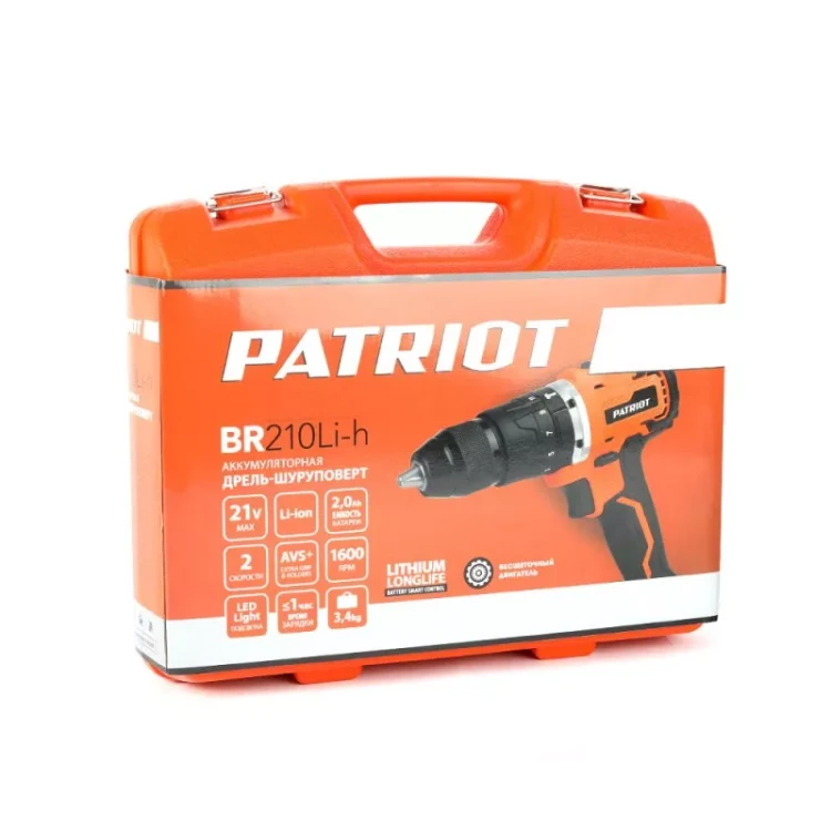 Дрель-шуруповерт аккумуляторная PATRIOT BR 210Li-h серия Professional купить в Когалыме