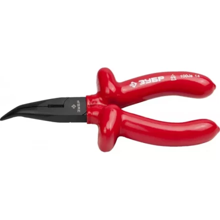 Тонкогубцы ЗУБР "МАСТЕР" "ЭЛЕКТРИК" изогнутые диэлектрические, высоковольтные до ~1000В, 160мм 2214-4-16_z02 купить в Когалыме