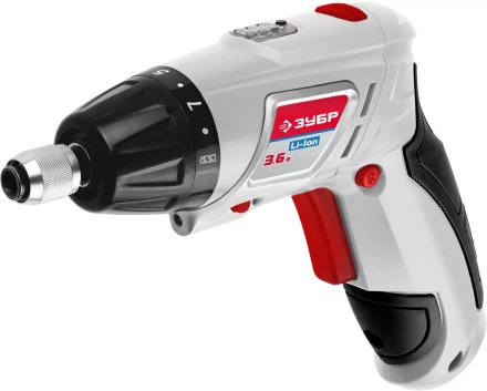Отвертка аккум ЗУБР реверс,2 полож.корпуса,подсветка,регул. момента,набор из бит и сверл,Литий-ион 1,5 Ач, 3Нм, 3,6В ЗО-3.6-ЛИ купить в Когалыме