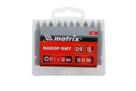 Набор бит Pz1 x 50 мм сталь 45Х 10 штук в пласт. боксе MTX 113869 купить в Когалыме