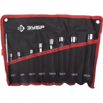 Набор ЗУБР "МАСТЕР": Ключи торцовые, двухсторонние, усиленные, шестигранный профиль, 6-22мм, с воротком, 9 шт 27190-H9 купить в Когалыме