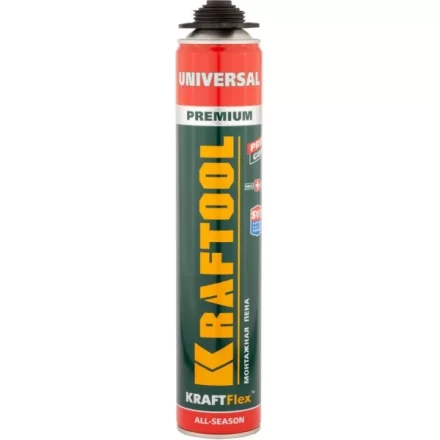 Пена "PREMIUM" профессиональная, монтажная, пистолетная, всесезонная, 750мл, KRAFTOOL 41182_z01 купить в Когалыме