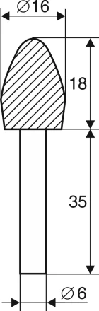 Шарошка абразивная Капля 16х18х6 мм Энкор 21663 купить в Когалыме