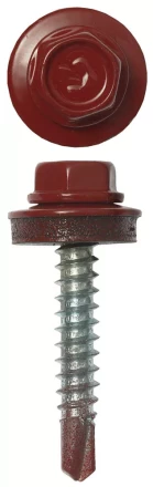 Саморезы ЗУБР "ПРОФЕССИОНАЛ" окраш., RAL 3003 рубин.-красн., для крепл. кров. матер. к дерев. обреш., 4.8х29мм, 2500шт 4-300310-48-029-3003 купить в Когалыме