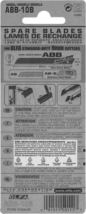 Лезвие OLFA сегментированные BLACK MAX, 9х80х0,38мм, 13 сегментов, 10шт OL-ABB-10B купить в Когалыме