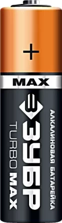 Батарейка ЗУБР "TURBO MAX" щелочная (алкалиновая), тип AA, 1,5В, 4шт на карточке 59206-4C купить в Когалыме