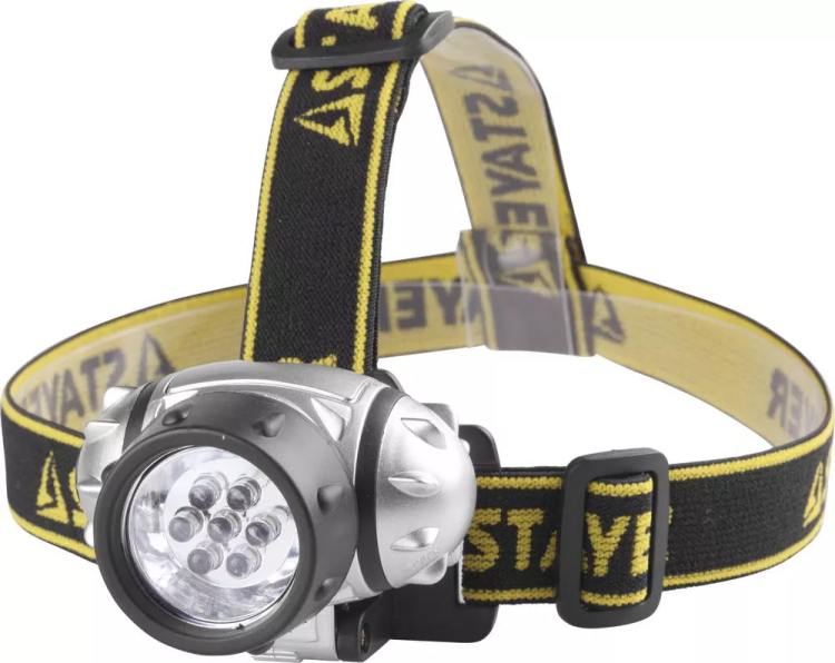Фонарь STAYER "STANDARD" налобный светодиодный, 7LED, 3 режима, 3ААА 56572 купить в Когалыме