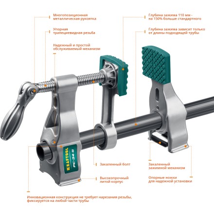 Струбцина KRAFTOOL PC-34-xx трубная 32301-2 купить в Когалыме