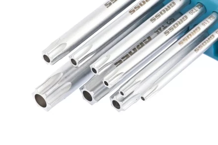 Набор ключей имбусовых TORX-TT T10-T50 удлиненные S2 сатинированные 9 шт Gross 16407 купить в Когалыме