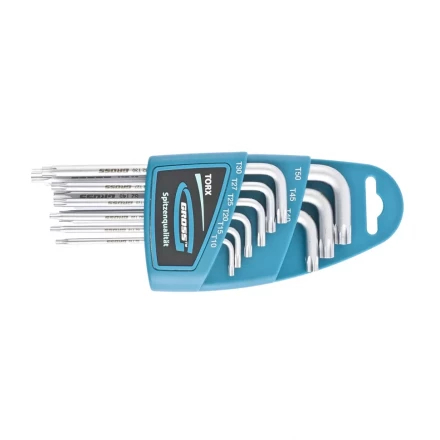 Набор ключей имбусовых TORX-TT T10-T50 удлиненные S2 сатинированные 9 шт Gross 16407 купить в Когалыме