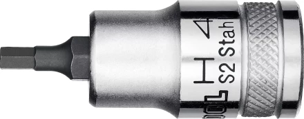 Торцовая бита-головка KRAFTOOL "INDUSTRIE QUALITAT", материал S2, HEX, сатинированная, 1/2", H4 27908-04_z01 купить в Когалыме