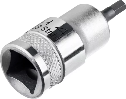 Торцовая бита-головка KRAFTOOL "INDUSTRIE QUALITAT", материал S2, HEX, сатинированная, 1/2", H4 27908-04_z01 купить в Когалыме