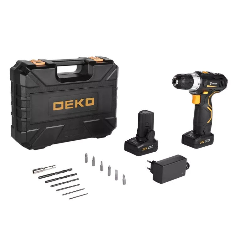 Дрель аккумуляторная в наборе DEKO GCD20DU3 SET5, 063-4145 купить в Когалыме